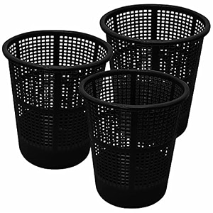 wonder simply home jali 222 open plastic dustbin for homeofficeorganization etc set of 3 pcs 7 ltr dustbin color black