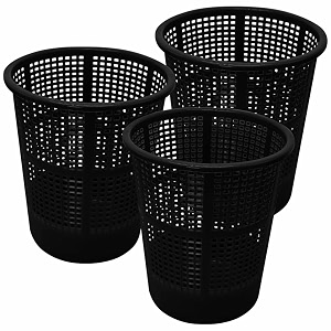 wonder simply home jali 222 open plastic dustbin for homeofficeorganization etc set of 3 pcs 7 ltr dustbin color black