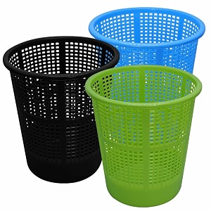 wonder simply home jali 222 open plastic dustbin for homeofficeorganization etc set of 3 pcs 7 ltr dustbin color blue green black