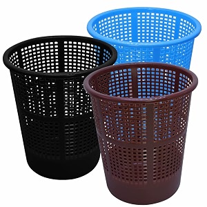 wonder homeware jali 222 open dustbin for homeofficeorganization etc set of 3 pcs 7 ltr dustbin black color blue brown black 2