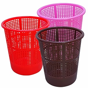 wonder homeware jali 222 open dustbin for homeofficeorganization etc set of 3 pcs 7 ltr dustbin black color pink brown red 2