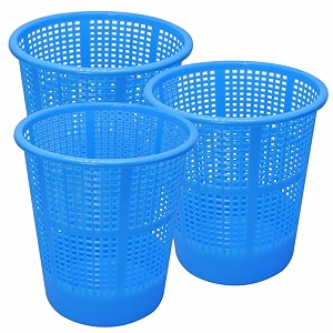 wonder simply home jali 222 open plastic dustbin for homeofficeorganization etc set of 3 pcs 7 ltr dustbin color blue