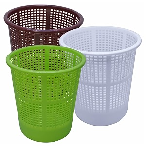 simply home jali 222 open plastic dustbin for homeofficeorganization etc set of 3 pcs 7 ltr dustbin color brown green white