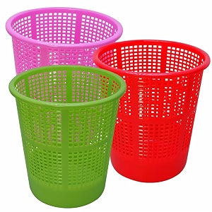 wonder homeware jali 222 open dustbin for homeofficeorganization etc set of 3 pcs 7 ltr dustbin black color pink green red