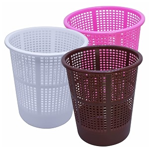 wonder homeware jali 222 open dustbin for homeofficeorganization etc set of 3 pcs 7 ltr dustbin black color pink brown white 2
