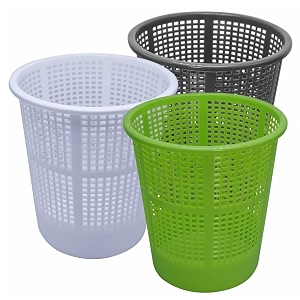 wonder homeware jali 222 open dustbin for homeofficeorganization etc set of 3 pcs 7 ltr dustbin black color grey green white 2