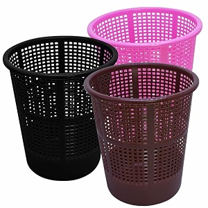 wonder homeware jali 222 open dustbin for homeofficeorganization etc set of 3 pcs 7 ltr dustbin black color pink brown black 2