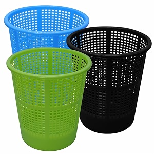 wonder simply home jali 222 open plastic dustbin for homeofficeorganization etc set of 3 pcs 7 ltr dustbin color blue green black
