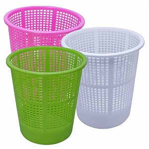 wonder homeware jali 222 open dustbin for homeofficeorganization etc set of 3 pcs 7 ltr dustbin black color pink green white