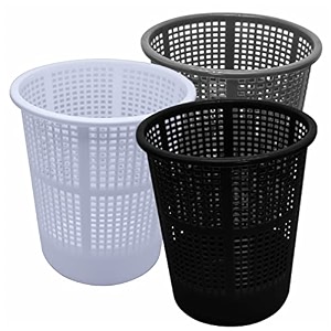 wonder homeware jali 222 open dustbin for homeofficeorganization etc set of 3 pcs 7 ltr dustbin black color grey black white 2