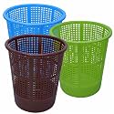 Wonder Simply Home Jali 222 OpenPlastic Dustbin for Home/Office/Organization etc. Set of 3 Pcs, 7 LTR Dustbin Color (Blue Brown Green)