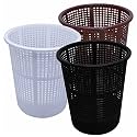 Simply Home Jali 222 Open Plastic Dustbin for Home/Office/Organization etc. Set of 3 Pcs, 7 LTR Dustbin, Color (Brown Black White