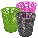 Wonder Homeware Jali 222 Open Dustbin for Home/Office/Organization etc. Set of 3 Pcs, 7 LTR Dustbin, Black Color (Pink Grey Green 2)