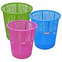 Wonder Homeware Jali 222 Open Dustbin for Home/Office/Organization etc. Set of 3 Pcs, 7 LTR Dustbin, Black Color (Pink Blue Green)