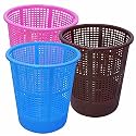 Wonder Homeware Jali 222 Open Dustbin for Home/Office/Organization etc. Set of 3 Pcs, 7 LTR Dustbin, Black Color (Pink Blue Brown)