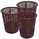 Wonder Simply Home Jali 222 Open Plastic Dustbin for Home/Office/Organization etc. Set of 3 Pcs, 7 LTR Dustbin, Color (Brown