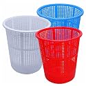 Simply Home Jali 222 Open Plastic Dustbin for Home/Office/Organization etc. Set of 3 Pcs, 7 LTR Dustbin, Color (Blue Red White