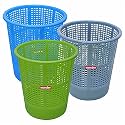 Wonder Simply Home Jali 222 Open Plastic Dustbin for Home/Office/Organization etc. Set of 3 Pcs, 7 LTR Dustbin, Color (Blue Green Grey)