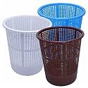 Simply Home Jali 222 Open Plastic Dustbin for Home/Office/Organization etc. Set of 3 Pcs, 7 LTR Dustbin Color (Blue Brown White