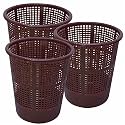 Wonder Simply Home Jali 222 Open Plastic Dustbin for Home/Office/Organization etc. Set of 3 Pcs, 7 LTR Dustbin Color (Brown)