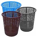 Wonder Simply Home Jali 222 Open Plastic Dustbin for Home/Office/Organization etc. Set of 3 Pcs, 7 LTR Dustbin Color (Brown Grey Blue