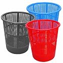 Wonder Homeware Jali 222 Open Dustbin for Home/Office/Organization etc. Set of 3 Pcs, 7 LTR Dustbin, Black Color (Red Blue Grey 3)