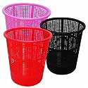 Wonder Homeware Jali 222 Open Dustbin for Home/Office/Organization etc. Set of 3 Pcs, 7 LTR Dustbin, Black Color (Pink Red Black)