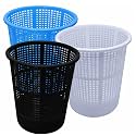 Simply Home Jali 222 Open Plastic Dustbin for Home/Office/Organization etc. Set of 3 Pcs, 7 LTR Dustbin, Color (Blue Black White)