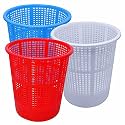 Simply Home Jali 222 Open Plastic Dustbin for Home/Office/Organization etc. Set of 3 Pcs, 7 LTR Dustbin color (Blue Red White)