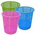 Wonder Homeware Jali 222 Open Dustbin for Home/Office/Organization etc. Set of 3 Pcs, 7 LTR Dustbin, Black Color (Pink Blue Green 2)