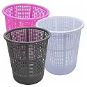Wonder Homeware Jali 222 Open Dustbin for Home/Office/Organization etc. Set of 3 Pcs, 7 LTR Dustbin, Black Color (Pink Grey White)