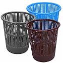 Wonder Simply Home Jali 222 Open Plastic Dustbin for Home/Office/Organization etc. Set of 3 Pcs, 7 LTR Dustbin, Color (Brown Grey Blue