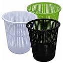 Simply Home Jali 222 Open Plastic Dustbin for Home/Office/Organization etc. Set of 3 Pcs, 7 LTR Dustbin Color (Green Black White