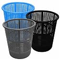 Wonder Simply Home Jali 222 Open Plastic Dustbin for Home/Office/Organization etc. Set of 3 Pcs, 7 LTR Dustbin, Color (Blue Grey Black)