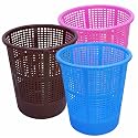 Wonder Homeware Jali 222 Open Dustbin for Home/Office/Organization etc. Set of 3 Pcs, 7 LTR Dustbin, Black Color (Pink Blue Brown 2)