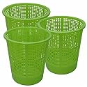 Wonder Simply Home Jali 222 Open Plastic Dustbin for Home/Office/Organization etc. Set of 3 Pcs, 7 LTR Dustbin, Color (Green)