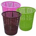 Wonder Homeware Jali 222 Open Dustbin for Home/Office/Organization etc. Set of 3 Pcs, 7 LTR Dustbin, Black Color (Pink Brown Green)