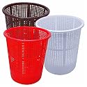 Simply Home Jali 222 Open Plastic Dustbin for Home/Office/Organization etc. Set of 3 Pcs, 7 LTR Dustbin, Color (Brown Red White)