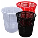 Wonder Homeware Jali 222 Open Dustbin for Home/Office/Organization etc. Set of 3 Pcs, 7 LTR Dustbin, Black Color (Red Black White 2)