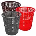 Wonder Simply Home Jali 222 Open Plastic Dustbin for Home/Office/Organization etc. Set of 3 Pcs, 7 LTR Dustbin Color (Brown Grey Red)