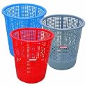 Wonder Homeware Jali 222 Open Dustbin for Home/Office/Organization etc. Set of 3 Pcs, 7 LTR Dustbin, Black Color (Red Blue Grey)
