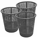 Wonder Homeware Jali 222 Open Dustbin for Home/Office/Organization etc. Set of 3 Pcs, 7 LTR Dustbin, Black Color (Grey 2)