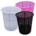 Wonder Homeware Jali 222 Open Dustbin for Home/Office/Organization etc. Set of 3 Pcs, 7 LTR Dustbin, Black Color (Pink Black White 2)
