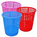 Wonder Homeware Jali 222 Open Dustbin for Home/Office/Organization etc. Set of 3 Pcs, 7 LTR Dustbin, Black Color (Pink Blue Red)