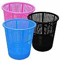 Wonder Homeware Jali 222 Open Dustbin for Home/Office/Organization etc. Set of 3 Pcs, 7 LTR Dustbin, Black Color (Pink Blue Black)