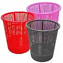 Wonder Homeware Jali 222 Open Dustbin for Home/Office/Organization etc. Set of 3 Pcs, 7 LTR Dustbin, Black Color (Pink Grey Red 2)