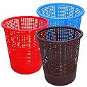 Wonder Simply Home Jali 222 Open Plastic Dustbin for Home/Office/Organization etc. Set of 3 Pcs, 7 LTR Dustbin, Color (Blue Brown Red