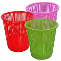 Wonder Homeware Jali 222 Open Dustbin for Home/Office/Organization etc. Set of 3 Pcs, 7 LTR Dustbin, Black Color (Pink Green Red 2)