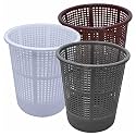 Simply Home Jali 222 Open Plastic Dustbin for Home/Office/Organization etc. Set of 3 Pcs, 7 LTR Dustbin, Color (Brown Grey White