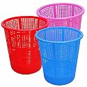 Wonder Homeware Jali 222 Open Dustbin for Home/Office/Organization etc. Set of 3 Pcs, 7 LTR Dustbin, Black Color (Pink Blue Red 2)